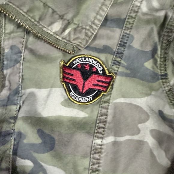 Ashley Utility Collection Camo Military Jacket Patchwork Y2K Women's L - Picture 7 of 16